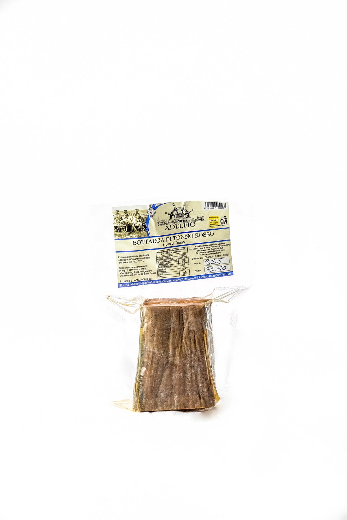 Bottarga di Tonno Rosso in busta in sottovuoto Adelfio