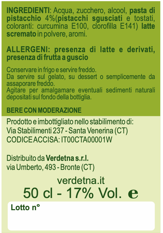 Crema Liquorosa al Pistacchio - Etnaly - shop
