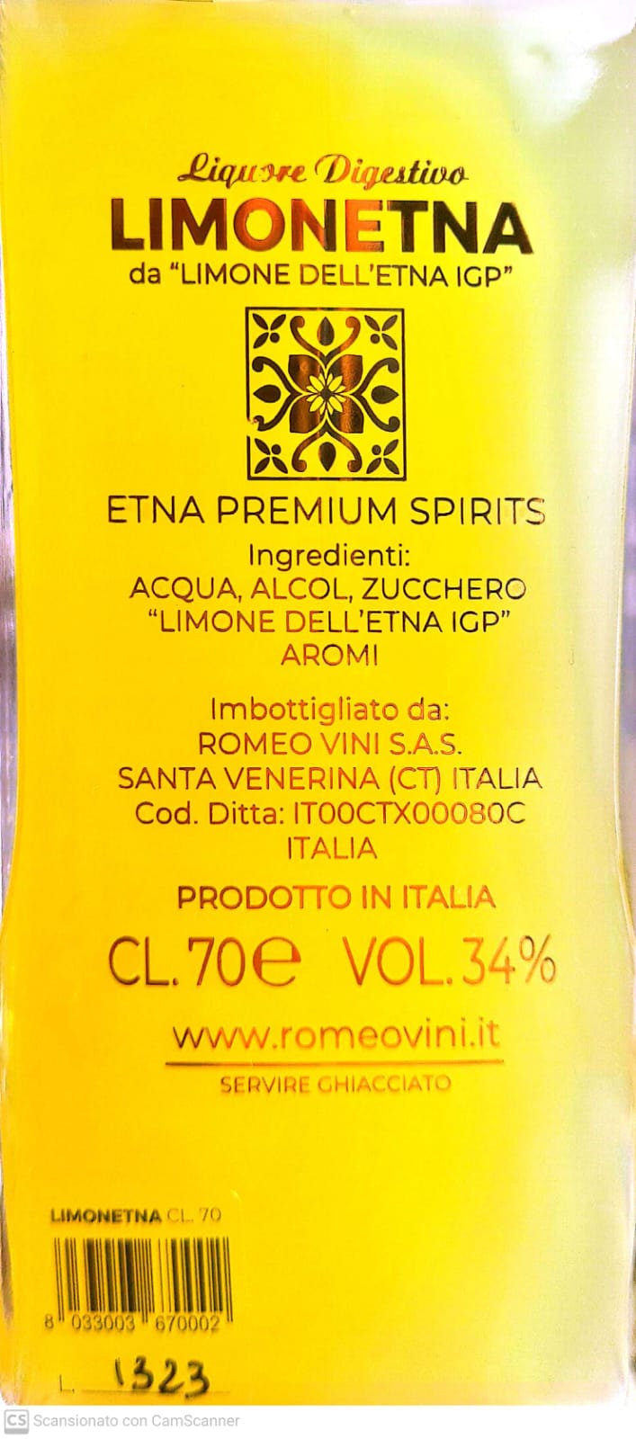 Limoncello dell'Etna - Limoni IGP - Etnaly - shop