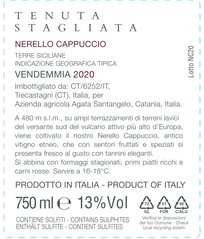 Vino Nerello Cappuccio Rosso IGT Terre Siciliane - Etnaly - shop