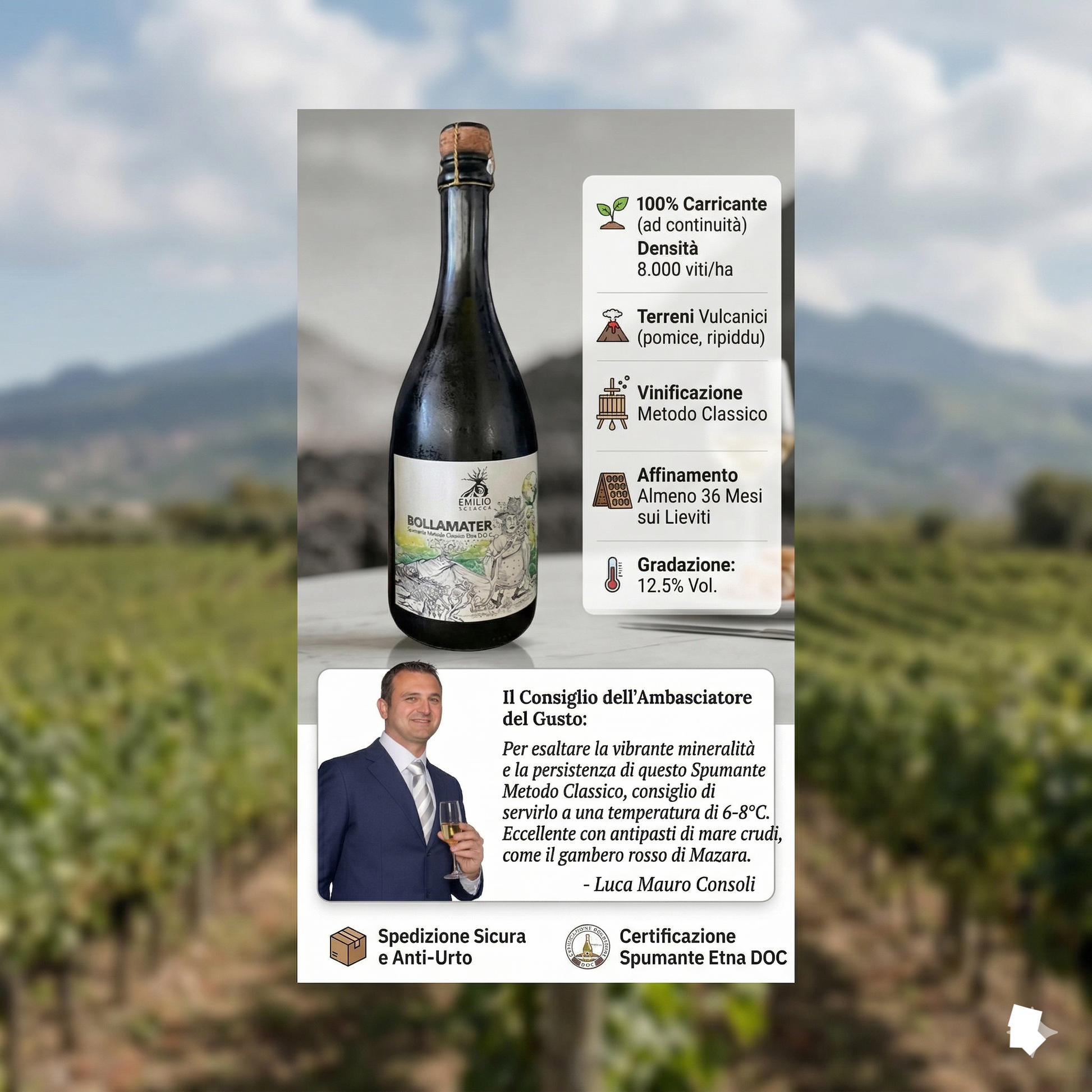 Infografica Spumante Bollamater Emilio Sciacca