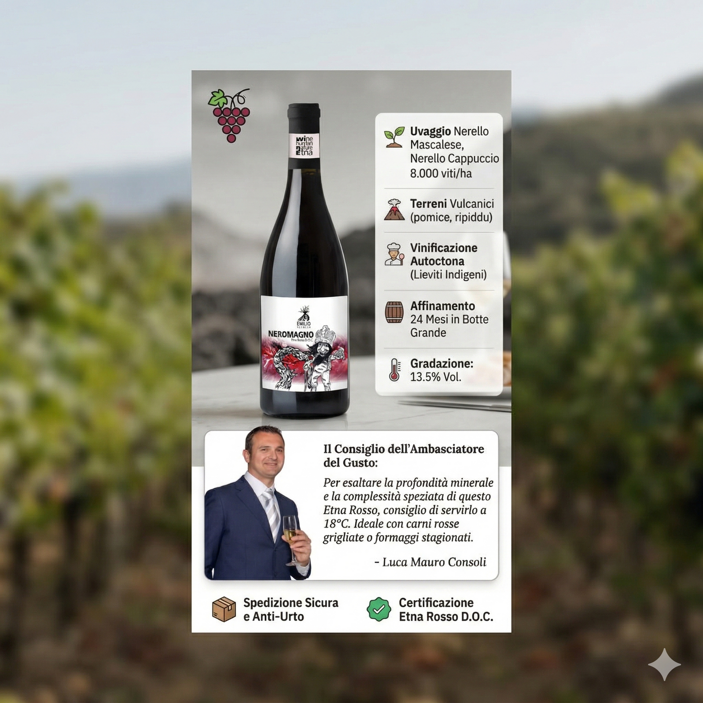 Vino Etna Rosso Doc Neromagno