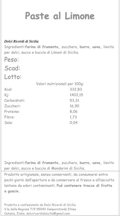 Biscotti al limone - Etnaly - shop