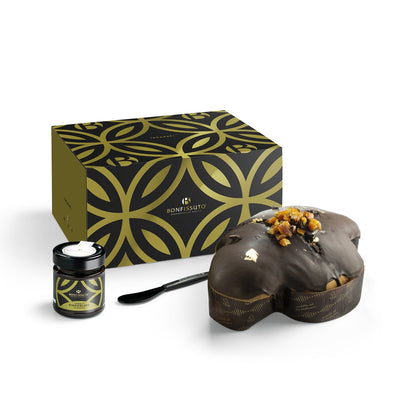 Colomba con cioccolato fondente e foglie d'oro 18 Carati - Etnaly - shop