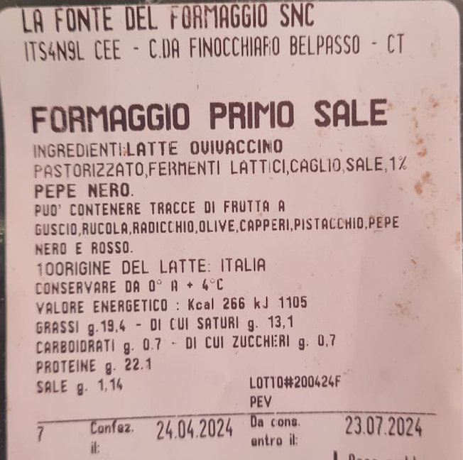 Formaggio Pepato Fresco Primo Sale - Etnaly - shop