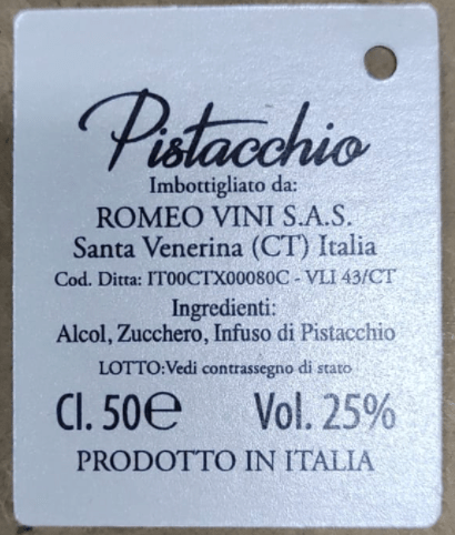 Liquore al Pistacchio di Sicilia - Etnaly - shop