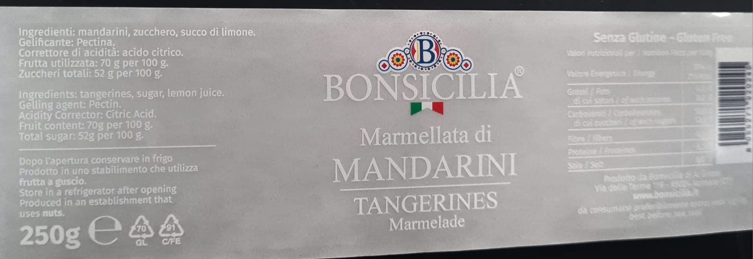 Marmellata di Mandarini - Etnaly - shop