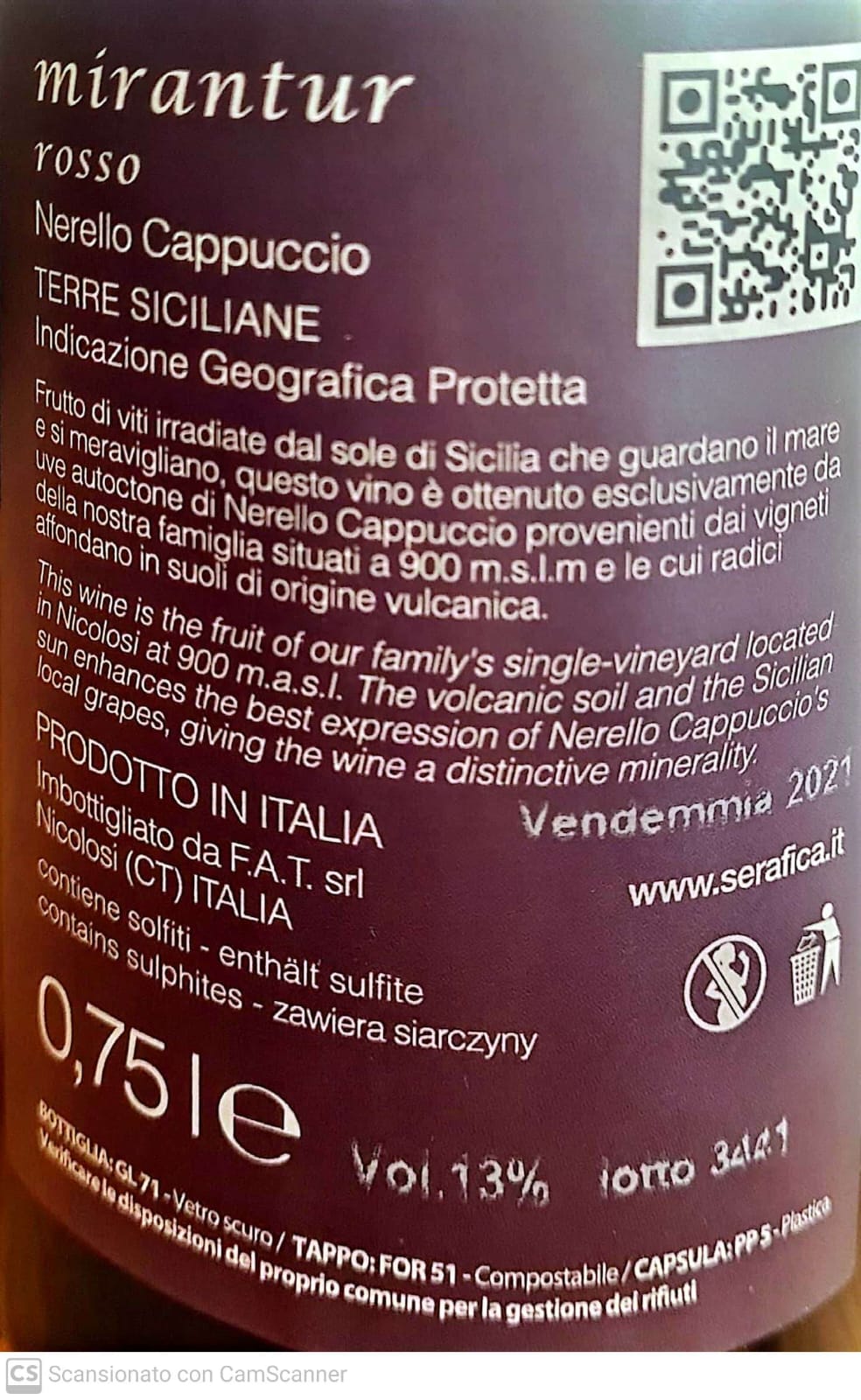 Mirantur rosso - Nerello Cappuccio Terre Siciliane IGP - Etnaly - shop
