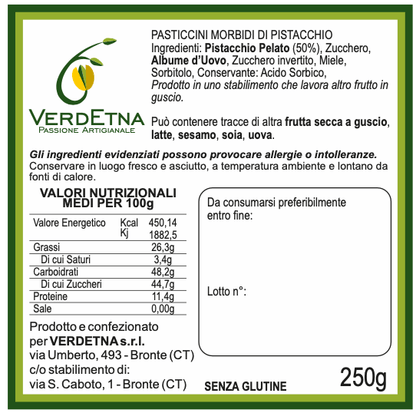 Pasticcini Morbidi al Pistacchio e Mandorla - Etnaly - shop
