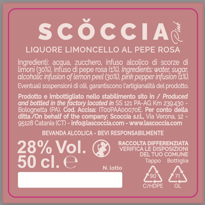 Scoccia Pink - Limoncello Siciliano al Pepe Rosa - Etnaly - shop