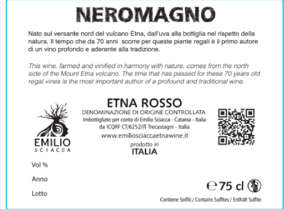 Vino Etna Rosso Doc Neromagno - Etnaly - shop