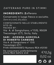 Carica l&#39;immagine nel visualizzatore di Gallery, Zafferano Puro in Stimmi 0,5g - Etnaly - shop
